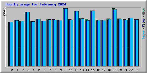 Hourly usage for February 2024
